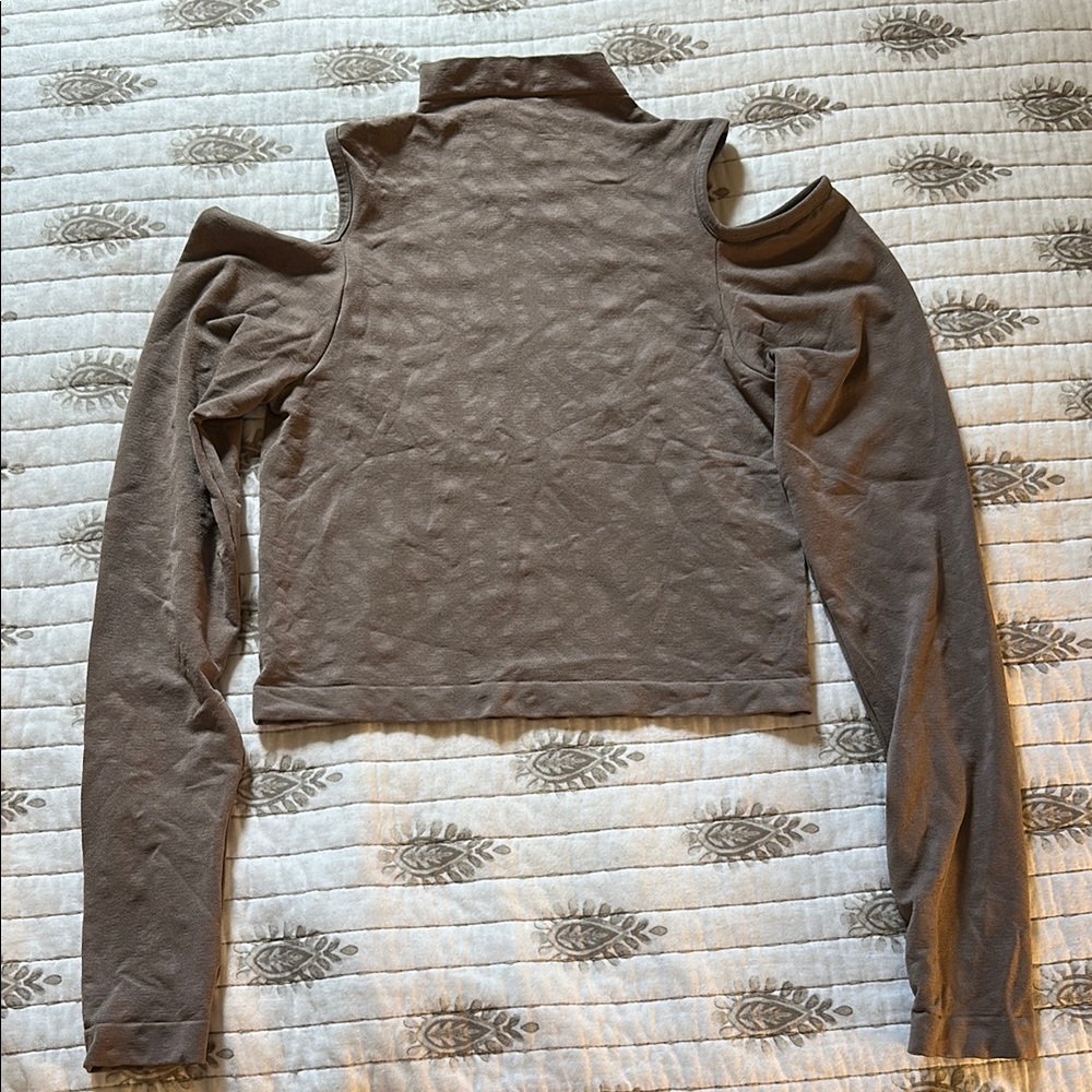 Cotton On Stylish Tan Cold Shoulder Women's Top